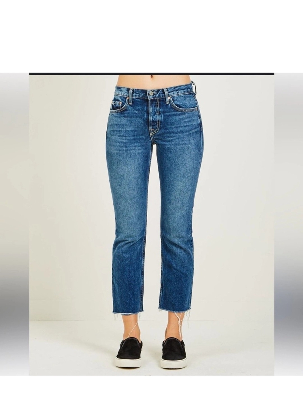 GRLFRND Mid-Rise Crop Jeans